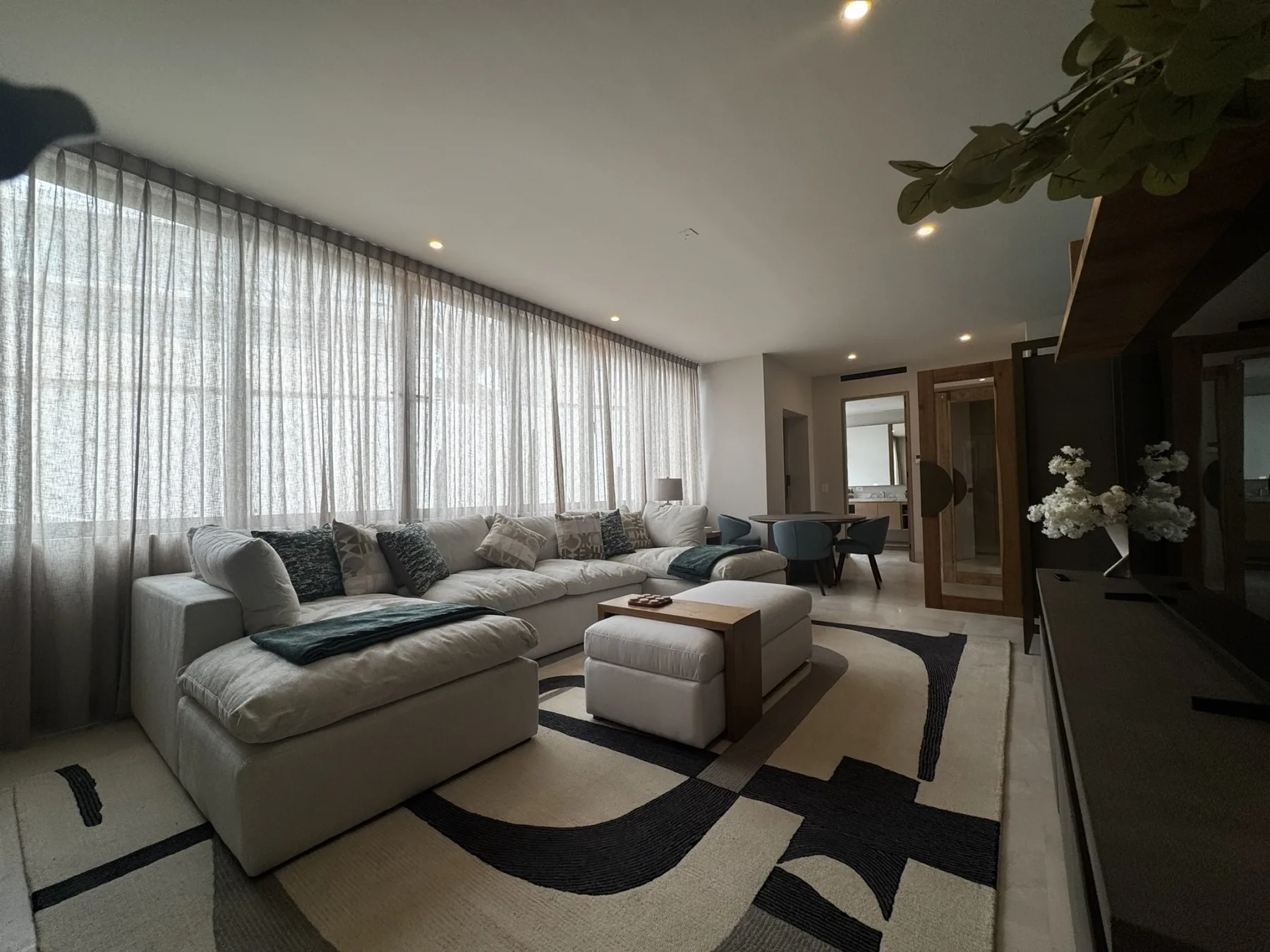 Residential interior with natural materials